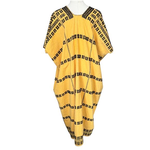 Pippa Holt Kaftan No.171 Three Panel Maxi Kaftan Yellow Black One Size - Picture 3 of 9